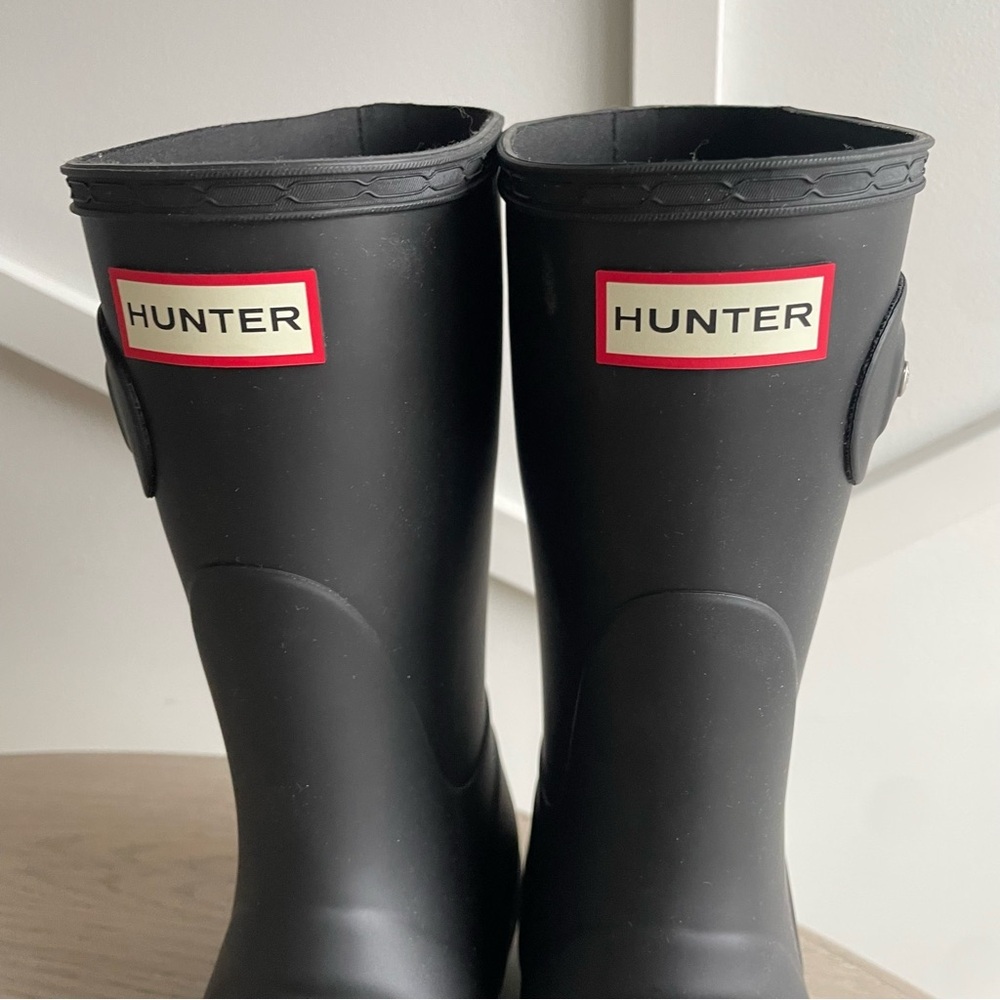 Hunter Women Original Short  - Black Rubber Rain Boots size 9 - Picture 10 of 11